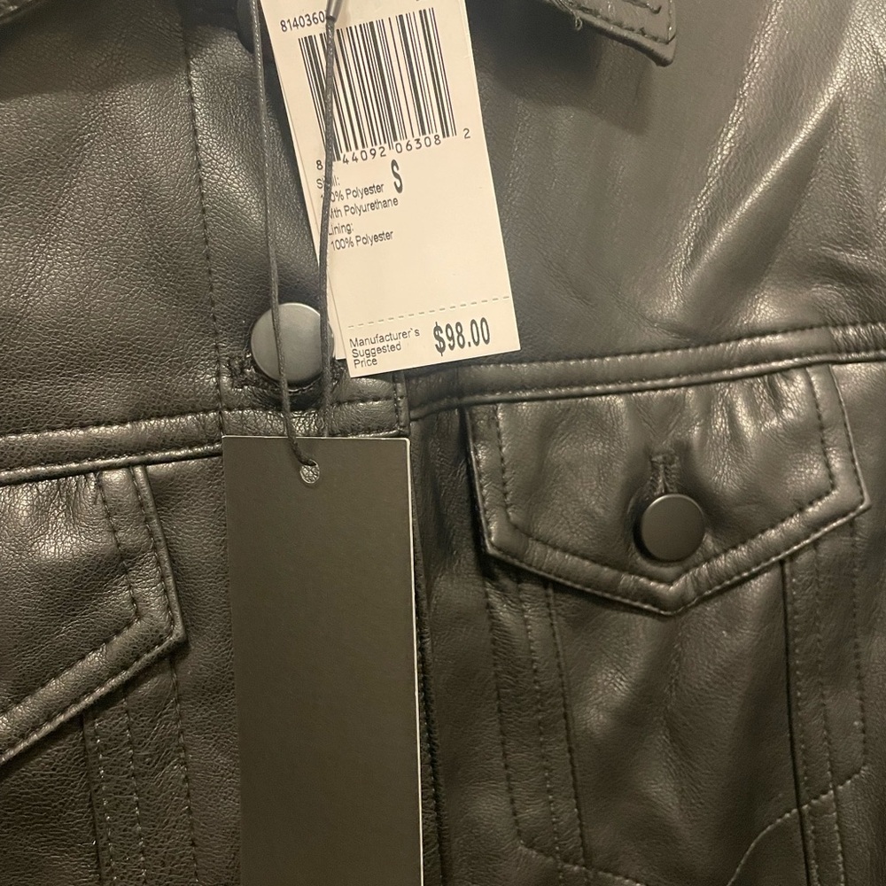 Truth Faux Leather Biker Jacket NWT - Picture 4 of 5